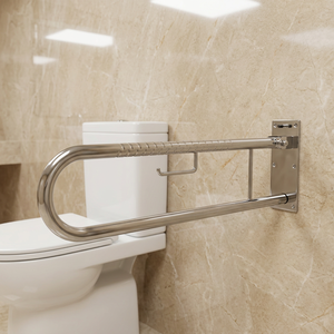 Barre d'appui de sécurité pliable en forme de U en acier inoxydable pour toilettes et salle de bain - Product Image 6