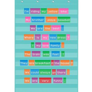 Tableau mural de poche noir à 10 poches, pour mots et phrases, fournitures pour enseignants, rentrée scolaire, 43x28 pouces, 420D - Product Image 1