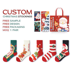 Chaussettes de Noël personnalisées en coton pour adultes, chaussettes de sport pour femmes, lot de chaussettes en gros, idée cadeau, chaussettes de Noël sportives, chaussettes de sport - Product Image 1