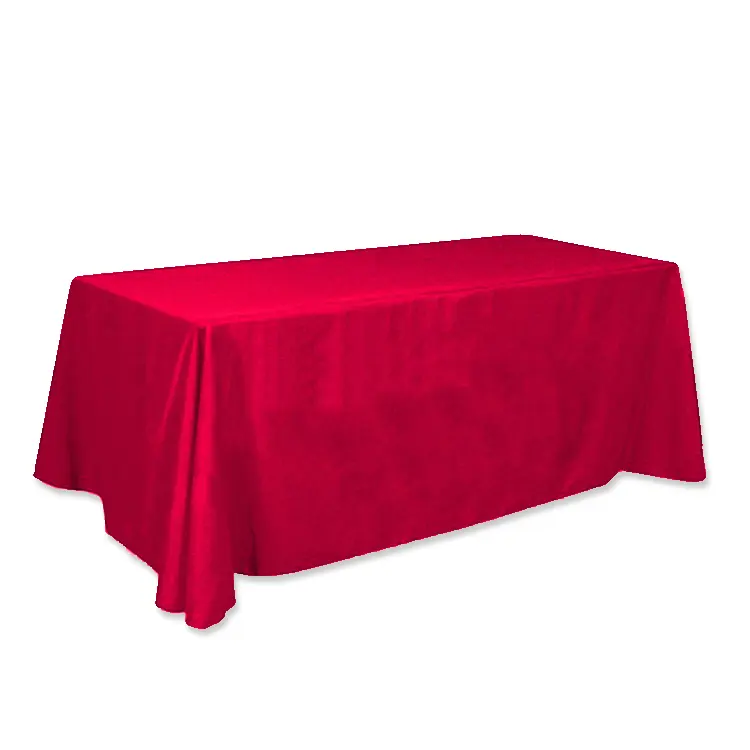 OEM vente en gros de couverture de table bon marché tissu polyester spandex nappe personnalisée avec logo pour la publicité commerciale salons professionnels événements