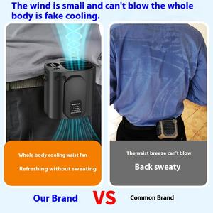 Ventilateur rechargeable multifonctionnel à main Ventilateur de cou à longue portée Ventilateur de taille suspendu portable pour le camping en plein air - Product Image 4