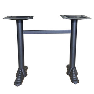 Base de table robuste en fonte à double colonne avec barre transversale – Cadre de table de restaurant en gros - Product Image 1