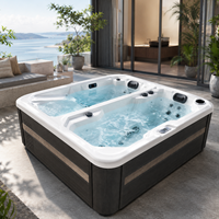 Jacuzzi de Lujo HG, Combinado con Bañera de Hidromasaje Fría para Recuperación, Unidad Todo en Uno para 3 Personas, Bañera de Acrílico para Terapia de Hielo, Garantía Balboa de 5 Años