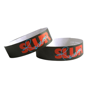 Pulsera de Papel Tyvek DuPont Impermeable con Impresión Digital, Estilo Tarjeta de Pingüino, Color Personalizado, Pulsera Promocional para Festivales de Música - Product Image 1