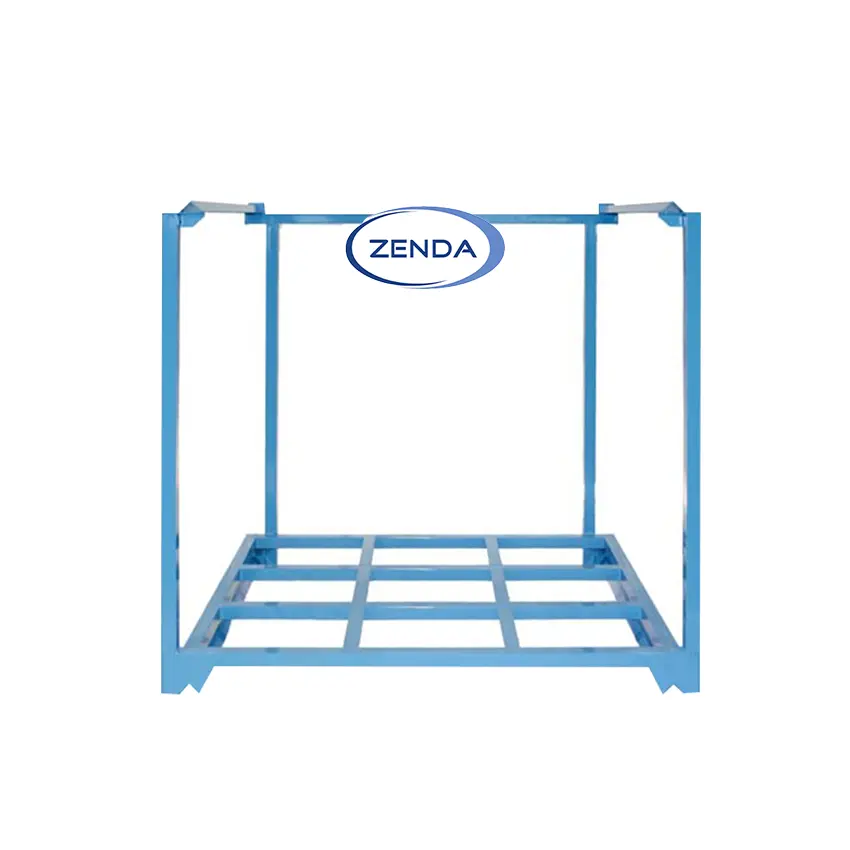 Load Bearing 1000kg Zinc Plated Surface Stackable Cage Rolling Smart Rack For Warehouse Storage