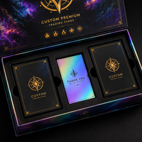 Boîte cadeau magnétique pliante en papier laser holographique avec logo personnalisé en feuille d'or de qualité supérieure pour cartes à collectionner