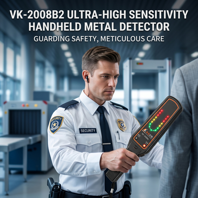 Professional Rechargeable Handheld Metal Detector Wand GC-1002 High Sensitivity Security Scanner for School Airport Safety