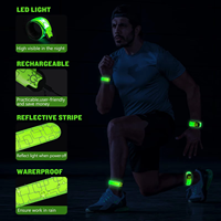 Bracelet LED Réfléchissant Écologique et Sûr, Rechargeable par USB, Haute Visibilité, 3 Modes d'Éclairage, Clignotant Réglable pour la Marche Nocturne