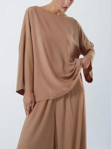 Enyami yeni moda kadın iki parçalı uzun bok geniş bacak Flare pantolon yeni gelenler sonbahar moda katı 2 parça Set - Product Image 5