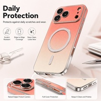 Coque de téléphone de luxe C0347 à dégradé de couleurs avec protection magnétique de l'objectif pour iPhone 18 14 15 16 17 Pro Max
