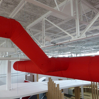 Conduit d'air en tissu de ventilation quadrant en polyester ignifuge en gros pour système de CVC de supermarché