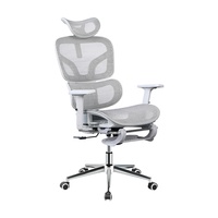 Chaise de bureau ergonomique en maille intégrale noire à prix réduit avec support lombaire respirant et repose-pieds