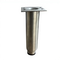 Pieds de meubles modernes réglables en acier inoxydable poli mat, ronds, pour écoles et hôtels, taille personnalisable 50-60mm, charge 900-1000kg