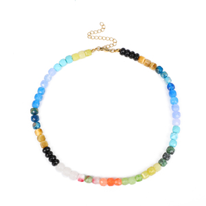 Collar de piedra natural personalizado con cuentas de semillas de piedra natural de forma <span class=keywords><strong>irregular</strong></span>, collar curativo bohemio para regalo de mujer - Product Image 6