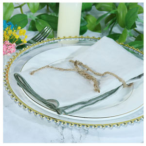 Serviettes en tissu de lin brodé personnalisables de haute qualité pour les mariages et les fêtes Paramètres de serviettes de dîner réutilisables - Product Image 2