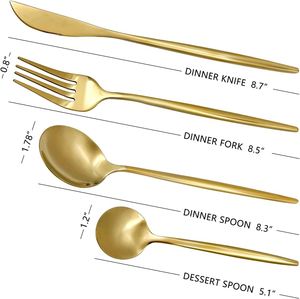 Ensemble de couverts en acier inoxydable de 24 pièces, couteau, fourchette, cuillère, vaisselle de table pour 6 personnes - Product Image 3