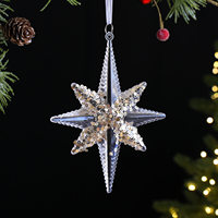 Weihnachtsbaum-Dekorationsset Glitzer-Schneeflocken-Kugeln Acryl-Weihnachtsschmuck für Heim-Party Feiertagsdekoration