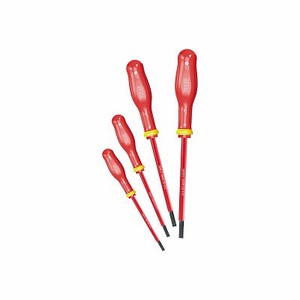 Jeu de tournevis Usag à tête plate, qualité industrielle, poignée antidérapante, 4 pièces - Product Image 1