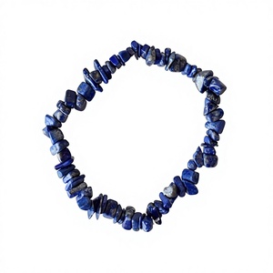 Acrylic Resin Lucite Chips <b>Bracelet</b> with Lapis Lazuli 4-15mm Size 7 Inches Stretchable Unisex for <b>Healing</b> Casual Wear - Product Image 1