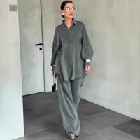 Ensemble Abaya Y28 islamique modeste respirant de couleur unie, longueur cheville, manches longues, vente en gros pour femmes