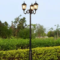 Lampadaire LED Extérieur Étanche en Aluminium Style Rétro Européen 3m pour Jardin, Cour, Villa et Aménagements Paysagers