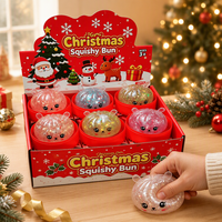 Lot de jouets anti-stress TPR en forme de boulettes de Noël scintillantes (bonhomme de neige, Père Noël, renne) pour cadeaux de fête pour enfants