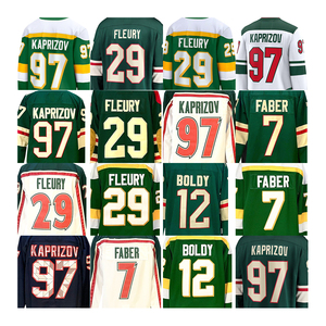 2025 nuova maglia da Hockey su ghiaccio cucita ALL Style Minnesota 97 Kirill Kaprizov 29 Marc-Andre Fleury 7 Brock Faber - Product Image 1