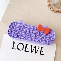Étui à crayons en silicone anti-stress, pochette à bulles arc-en-ciel, sac de rangement pour stylos, jouets éducatifs pour soulager le stress