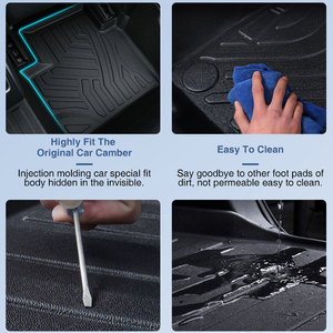 แผ่นรองพื้นรถยนต์แบบเต็มชุด TPE ขึ้นรูป <span class=keywords><strong>3</strong></span> มิติ สำหรับ <span class=keywords><strong>Tesla</strong></span> <span class=keywords><strong>Model</strong></span> Y ป้องกันน้ำ กันลื่น ไร้กลิ่น ทนทานต่อการสึกหรอ ออกแบบพอดีอย่างแม่นยำ ใช้ได้ทุกสภาพอากาศ - Product Image 6
