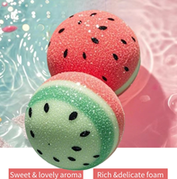 Bombes de bain naturelles à la pastèque OEM/ODM, marque distributeur, huile essentielle, ingrédients organiques de haute qualité, bain moussant pour enfants