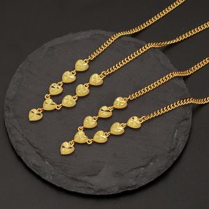 Collar de Cobre Chapado en Oro de 24K para Mujer, Cadena con Corazón, Cadena Cubana, Marca Jxx Fashion - Product Image 5