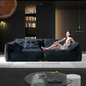 أريكة بتصميم أذن فيل إيطالية Mouton أريكة جلد وردية لغرفة المعيشة - Product Image 6