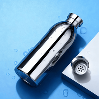 Bouteille de sport en acier inoxydable 17 oz, finition miroir brillante électrolytique, écologique, pour l'énergie alcaline, idéale pour la plage et le cyclisme