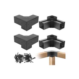 Supports de <span class=keywords><strong>Pergola</strong></span> Kit en métal 3 voies pignon de toit Angle droit base de poteau d'angle poutres en <span class=keywords><strong>bois</strong></span> support surélevé Kit de Gazebo supports de <span class=keywords><strong>Pergola</strong></span> - Product Image 2