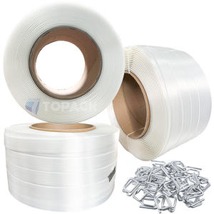 ओम ओटम फैक्ट्री डायरेक्ट पॉलिएस्टर कम्पोजिट स्ट्रैपिंग रोल 13 मिमी 16 मिमी 19 मिमी 25 मिमी 32 मिमी 1/2 5/8 1-1/4 इंच का यार्न स्ट्रैप्स - Product Image 1