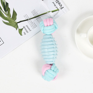 Pet Rope Toys For Medium Large Dogs Teeth Cleaning Chew Toy With Cotton <b>String</b> And Rubber <b>Ball</b> Design - Product Image 2