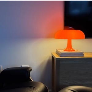 Lampe de table moderne en ABS et aluminium, design champignon, avec contrôle par bouton USB pour température de couleur/luminosité réglables, design simple pour - Product Image 2