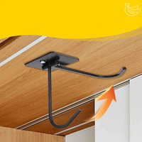Support mural pliable en métal pour intérieur/extérieur, crochet banane, support de suspension pour panier de fleurs sous armoire, étagère murale suspendue