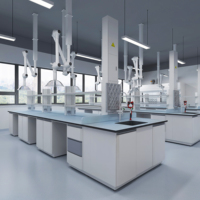 Banc de laboratoire universitaire central tout acier pour l'enseignement, la recherche et les projets de laboratoire multi-étudiants