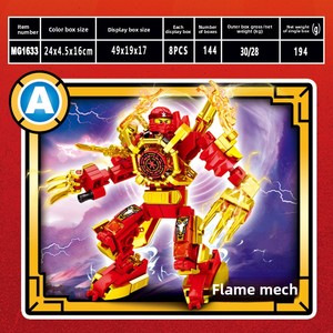 Phantom Ninja Element Mech Series, Dragón <span class=keywords><strong>Azul</strong></span>, Guerrero del Trueno, Juguete de Rompecabezas Ensamblable para Niños - Product Image 2