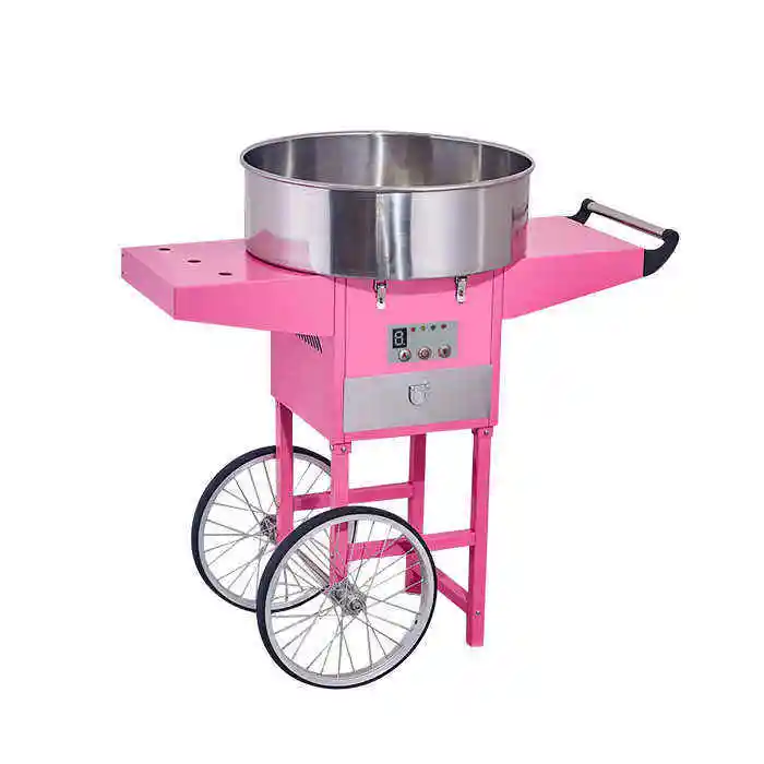 Commercial Cotton Sugar Candy Floss Making Machine With Cart Cotton Candy Machine