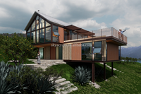 Maison d'hôtel préfabriquée de luxe portable avec cuisine et salle de bain Maisons de glamping Maison en acier à 2 étages Cabine d'hôtel extérieure
