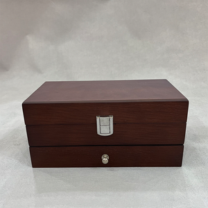 Boîte à montres et bijoux en bois de luxe, logo personnalisé, boîte de rangement multifonction avec tiroir pour montre, collier, bague - Product Image 3