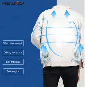 Mydays Tech Summer USB Smart Cooling Jacket Climatiseur Vestes de travail pour hommes Vêtements avec 2 ventilateurs