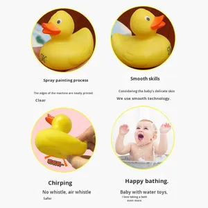 Jouet de <span class=keywords><strong>bain</strong></span> en PVC imprimé lettres, petit canard jaune, pour enfants, pour la baignade et les jeux aquatiques, avec son, pour garçons et filles, 0-24 mois, 2-4 ans - Product Image 4