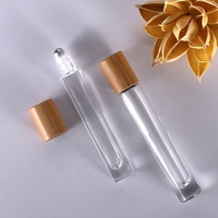 Fond épais de bouteille de rouleau d'acier de verre clair de 10ml avec la conception ronde et carrée de chapeau en bambou
