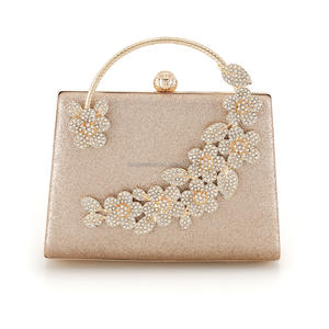 High Quality Satin Square Pattern Eco-Friendly Chain Strap Fashion Shiny Bridal Evening <b>Clutches</b> - Product Image 6