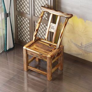Chaise de salle à manger en bois de pin massif, style rustique à l'ancienne, pour personnes âgées - Product Image 2