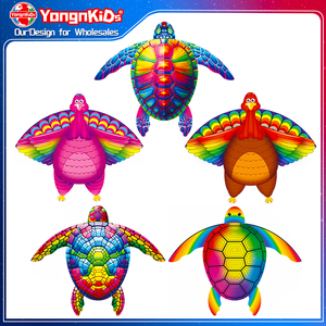 <span class=keywords><strong>Cometa</strong></span> Publicitaria Personalizada para Exteriores, Promocional, Grande, en Forma <span class=keywords><strong>de</strong></span> Tortuga 3D, Portátil, <span class=keywords><strong>de</strong></span> Tela a Cuadros 210T - Product Image 1