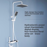 Ensemble de douche mural moderne de haute qualité avec éclairage d'ambiance, affichage numérique LED, en laiton pressurisé et barre coulissante